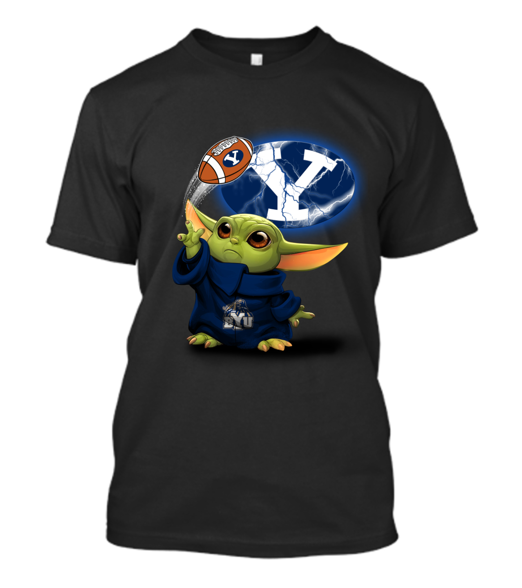 Byu Y Football Baby Yoda Using Force T-Shirt