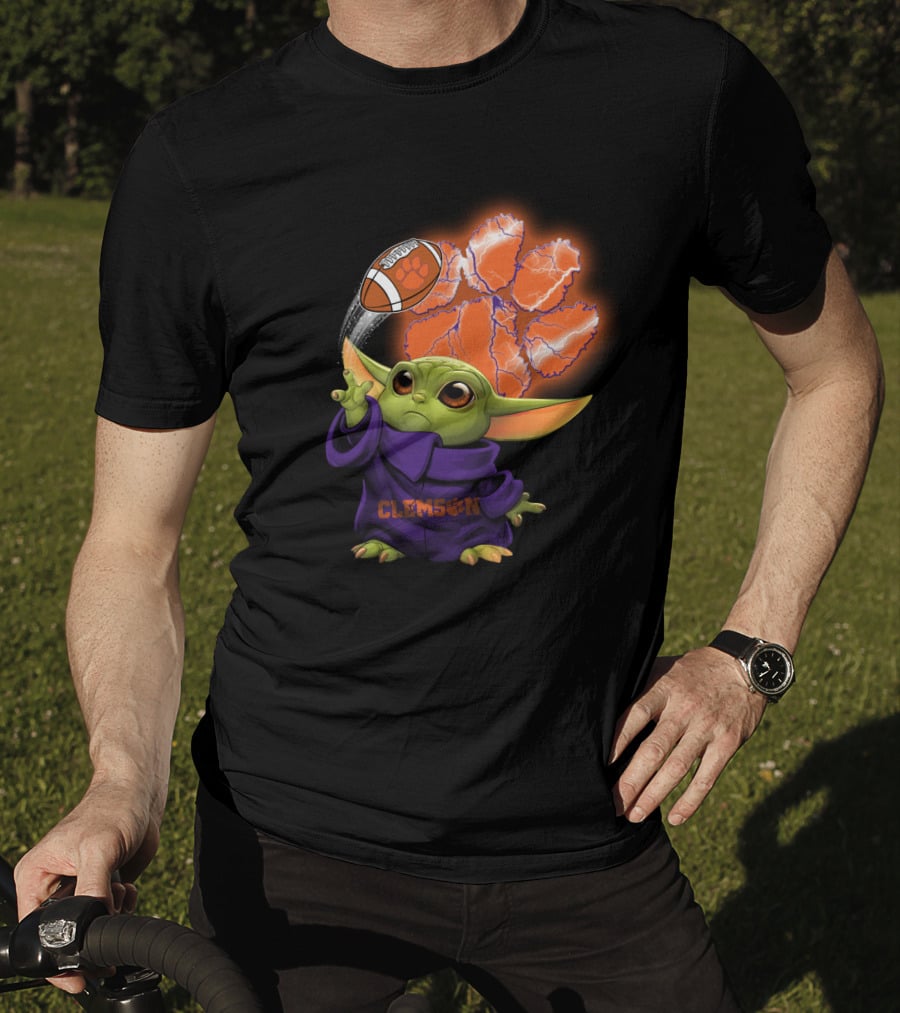 Clemson Football Paw And Baby Alien Character T-Shirt