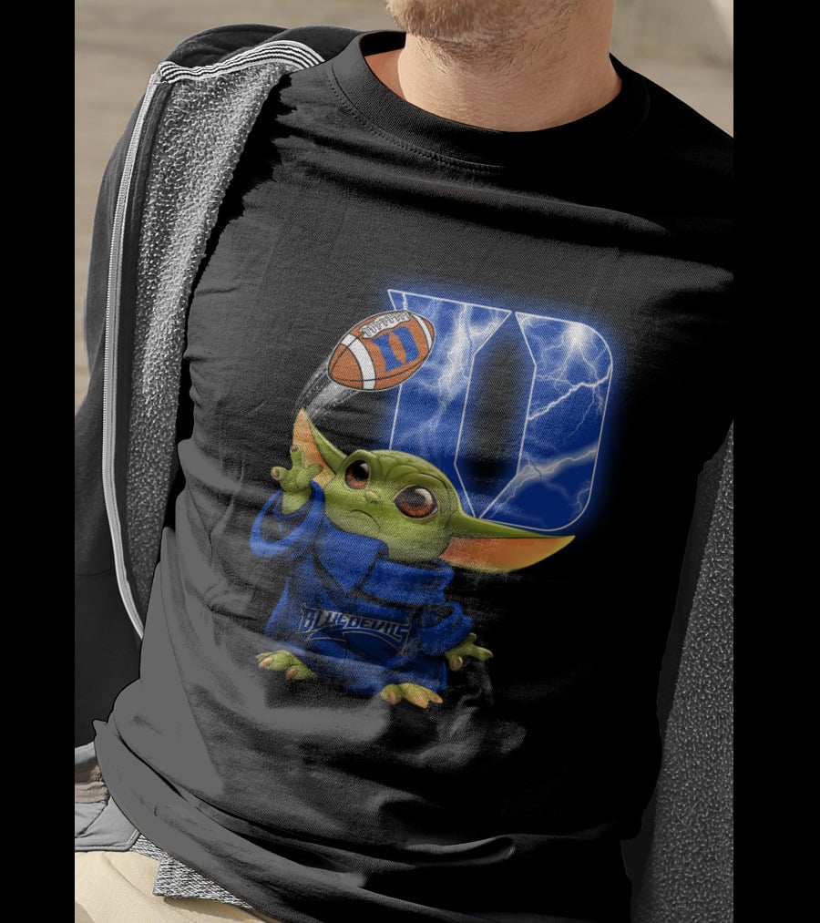 Blue Devils Chtnca9006 Football Lightning Yoda Nod T-Shirt