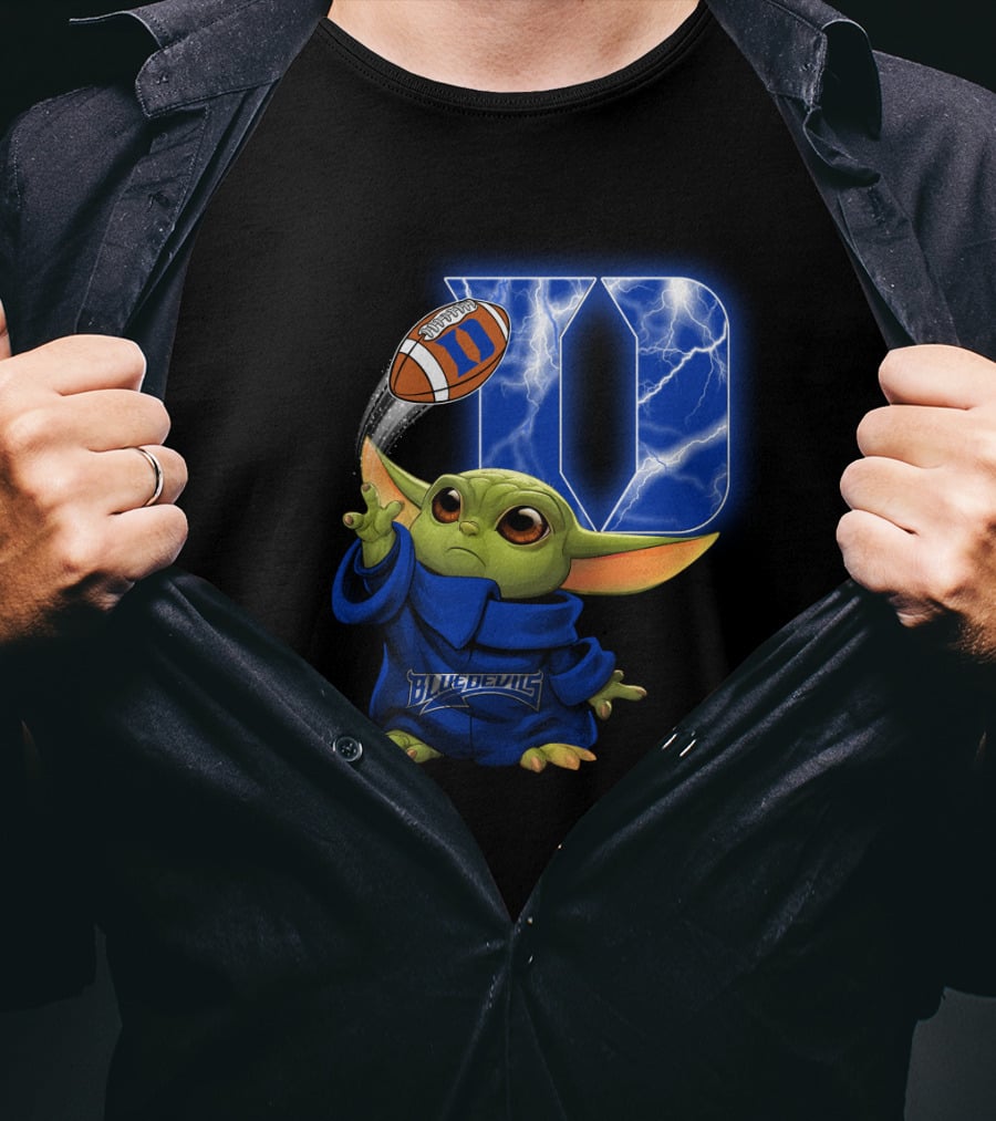 Blue Devils Chtnca9006 Football Lightning Yoda Nod T-Shirt