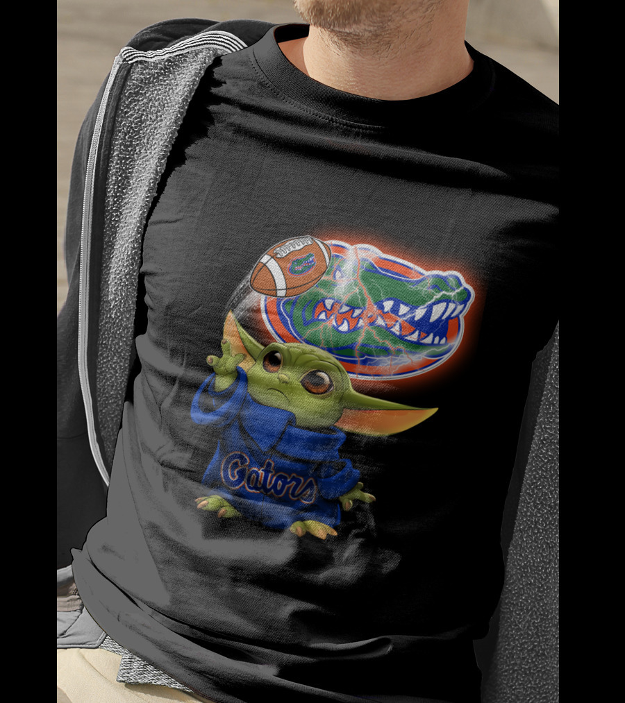 Gators Baby Yoda Holding Football Florida Gators T-Shirt