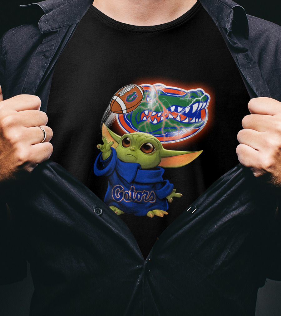 Gators Baby Yoda Holding Football Florida Gators T-Shirt