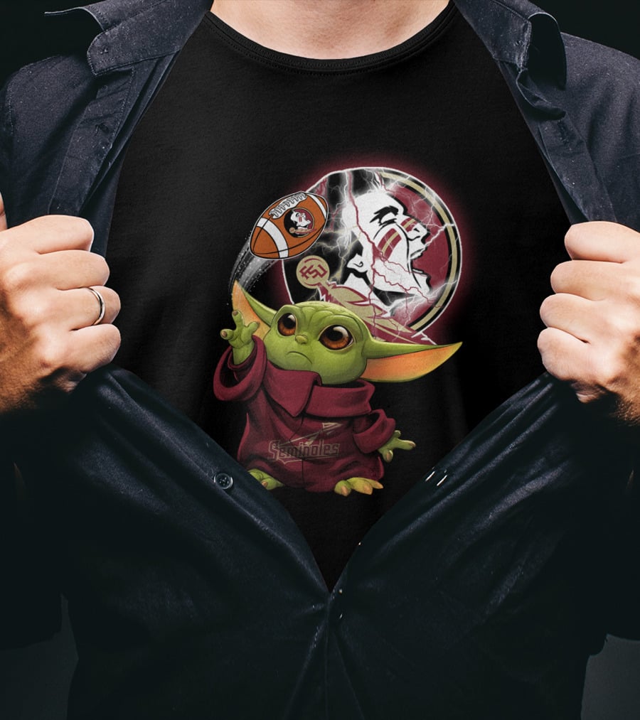 Seminoles Baby Alien Using Force With Florida State Football T-Shirt
