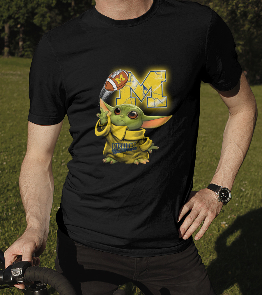 Michigan Wolverines Yoda Style Football Fan Craze T-Shirt