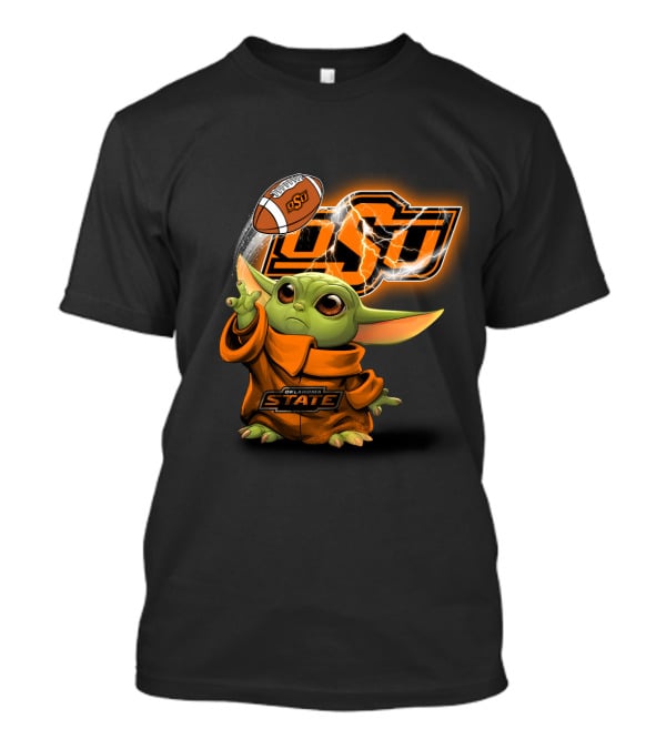 Oklahoma State Osu Football Baby Yoda T-Shirt