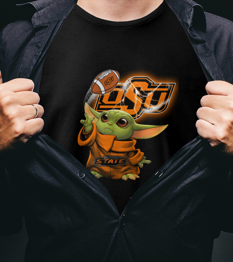 Oklahoma State Osu Football Baby Yoda T-Shirt