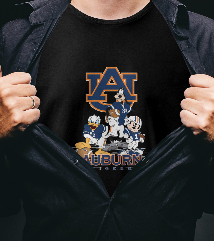 Auburn Tigers Disney Characters Football Team T-Shirt