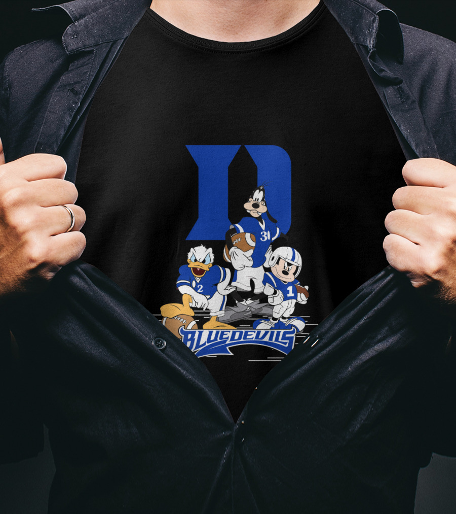 Blue Devils Football Mickey Donald Goofy Duke D T-Shirt