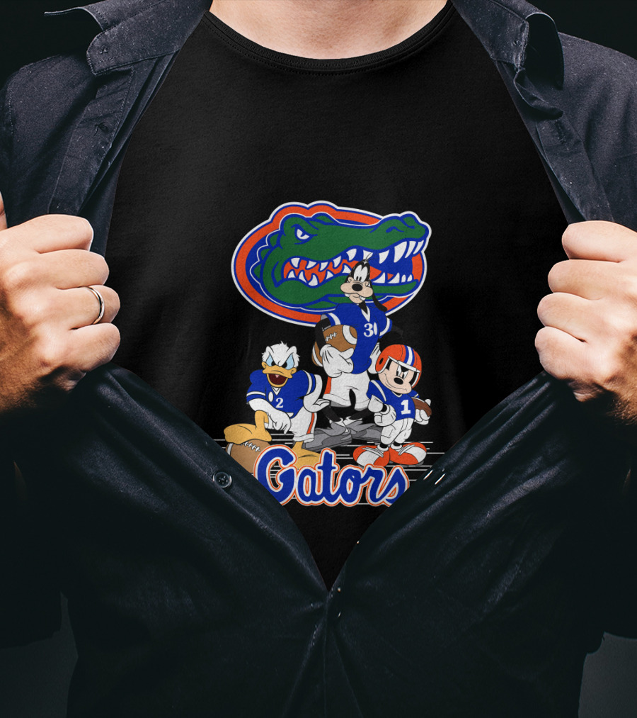 Gators Football Goofy Mickey Donald T-Shirt
