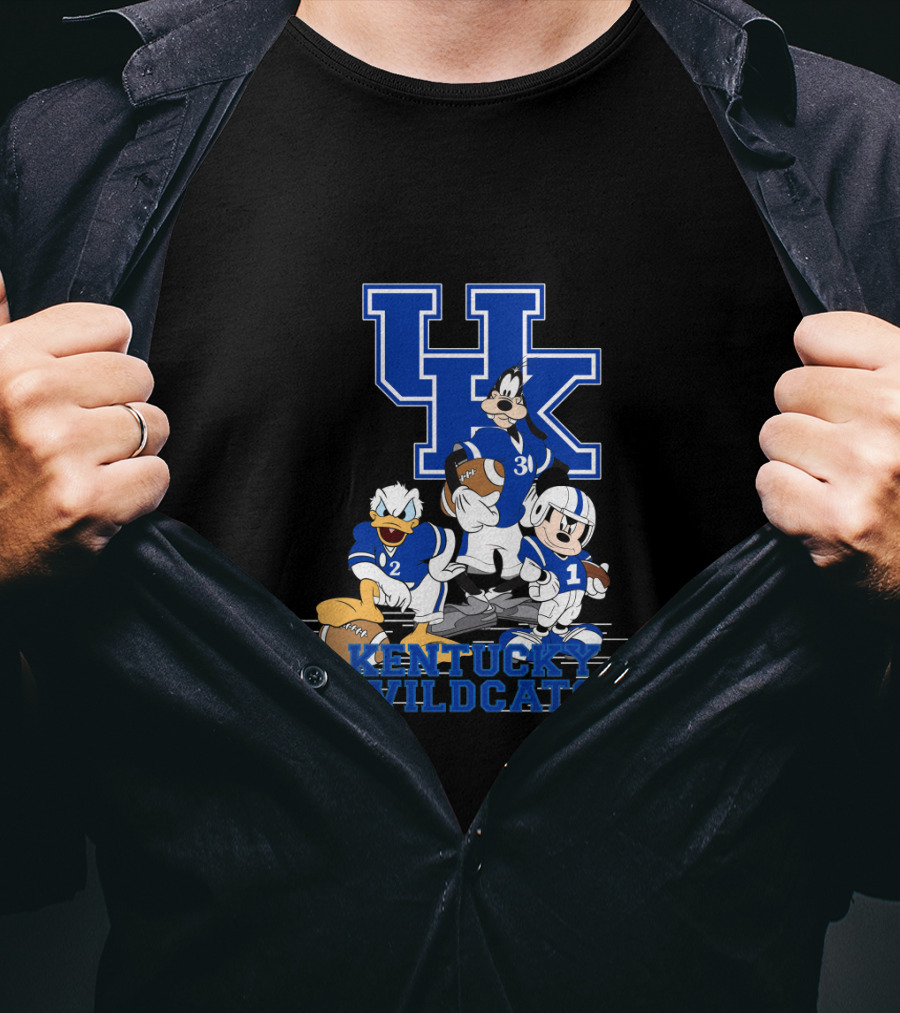 Kentucky Wildcats Mickey Donald Goofy Football Team Players T-Shirt