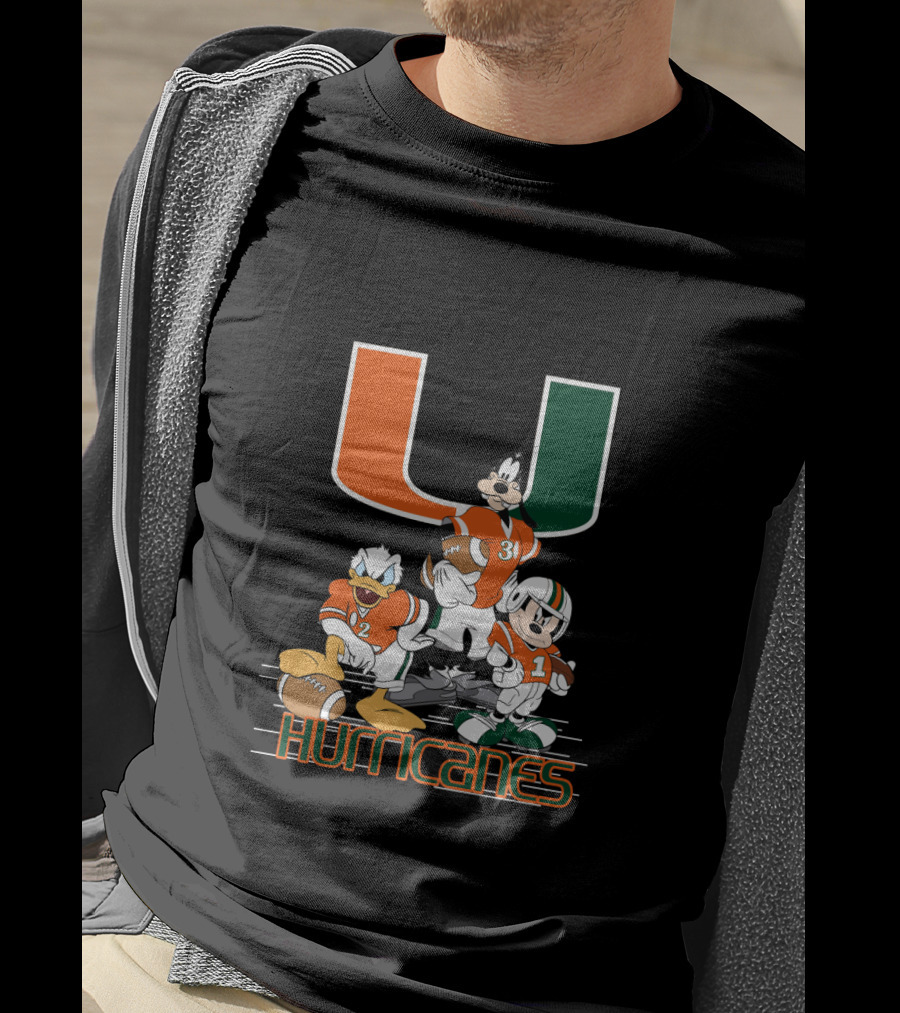 University Of Miami Hurricanes Characters Football Team T-Shirt