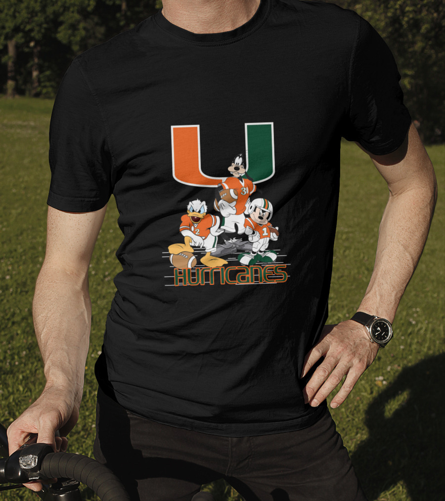 University Of Miami Hurricanes Characters Football Team T-Shirt