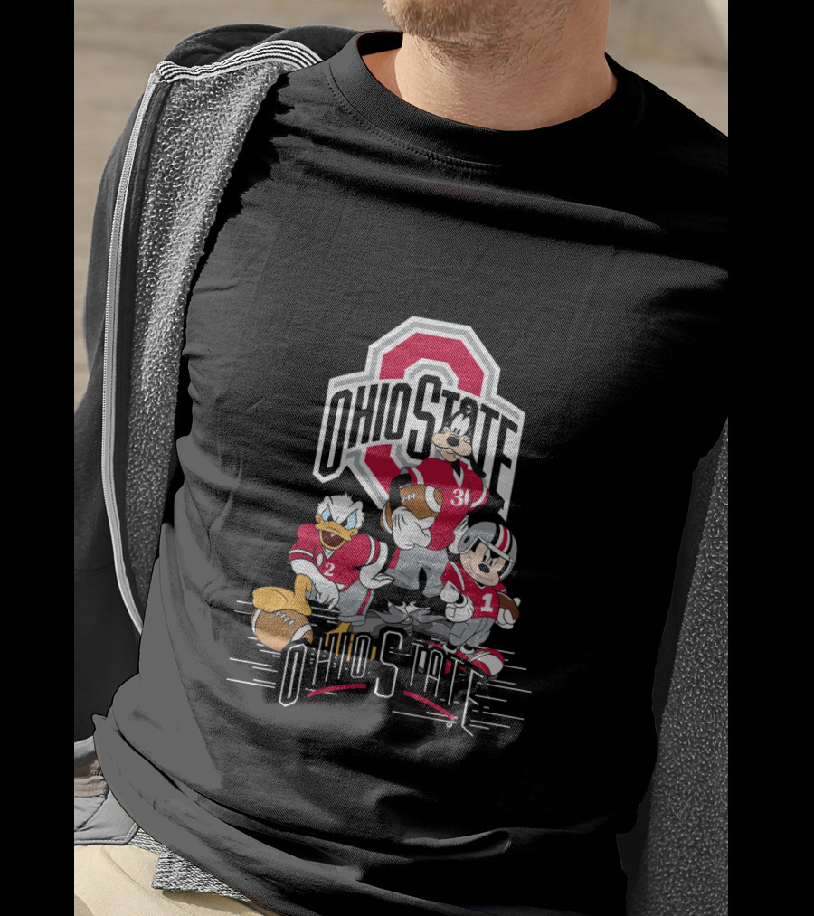 Ohio State Mickey Donald Goofy Football T-Shirt