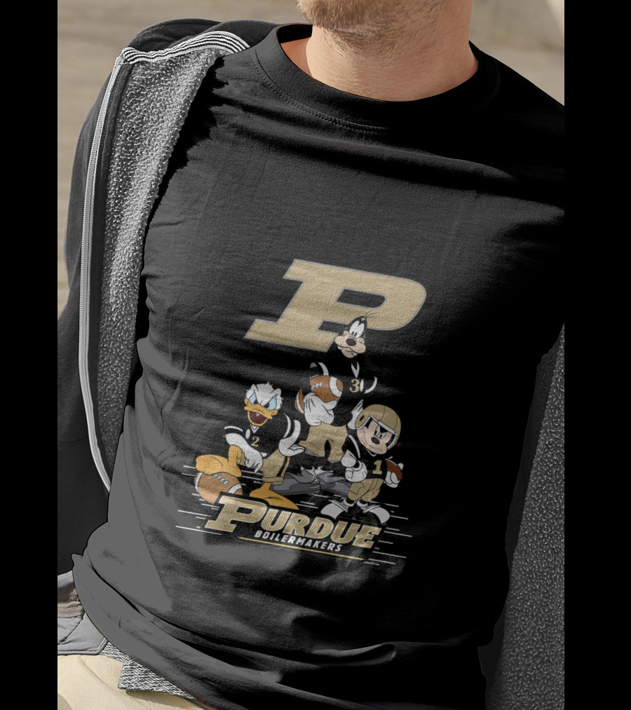 Purdue Boilermakers Character Team Football Collaboration T-Shirt