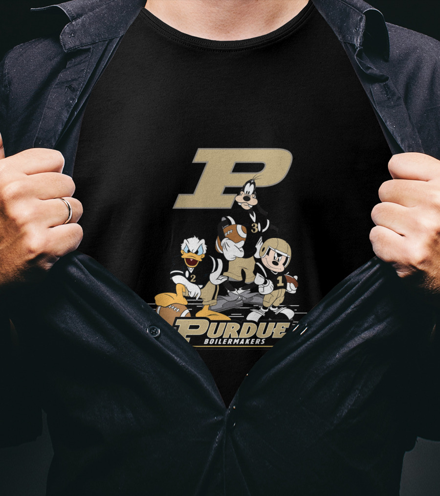 Purdue Boilermakers Character Team Football Collaboration T-Shirt