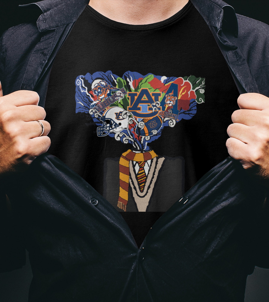 Auburn University Tigers Football Magic Surrealism Iconic Explosion T-Shirt