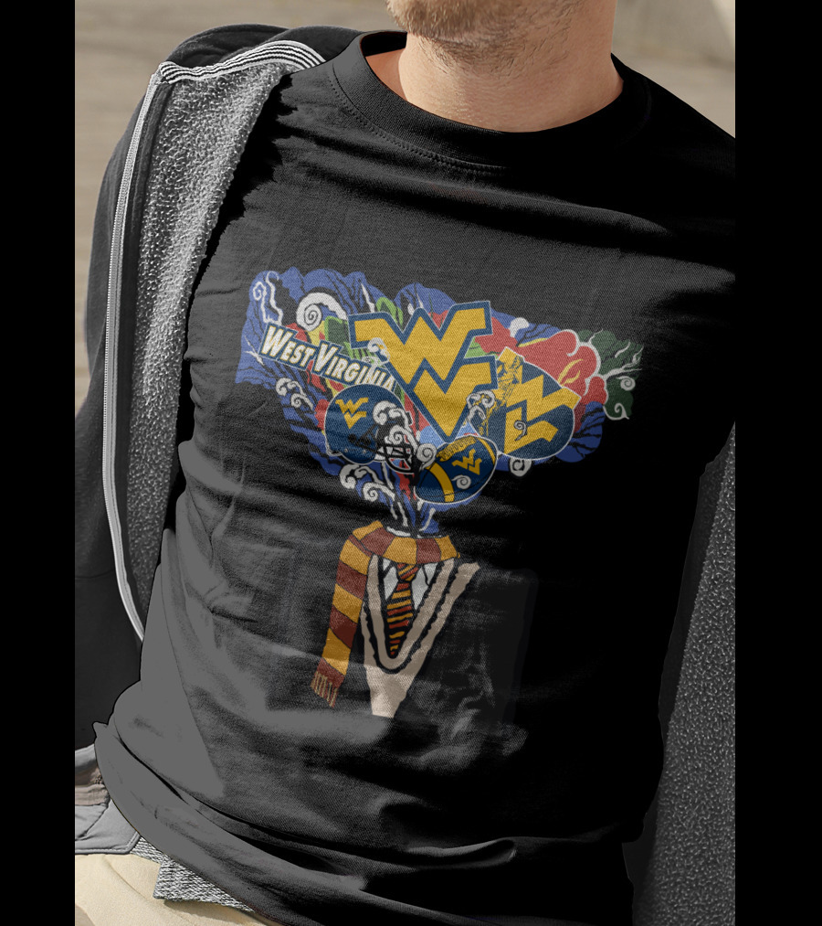 West Virginia Mountaineers W V Imagery With Wizard Elements Chtnca11010 T-Shirt