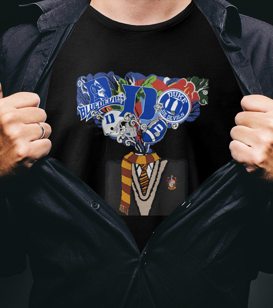 Blue Devils Duke Hogwarts Crest Fusion T-Shirt