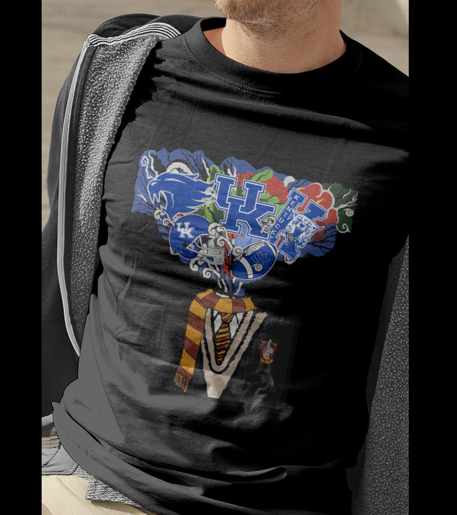 Chtnca11016 Kentucky Wildcats Hogwarts Gryffindor Mashup T-Shirt