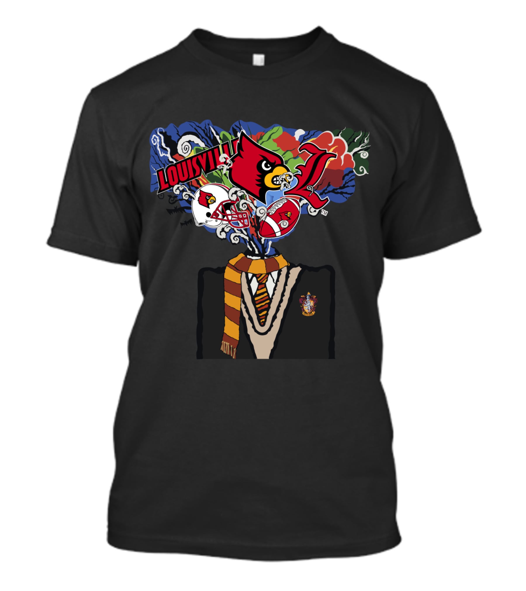 Louisville Cardinals Hogwarts Crest And Tie Sports Fan Chtnca11017 T-Shirt
