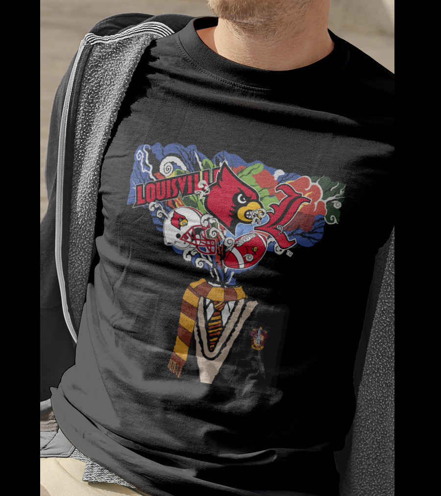 Louisville Cardinals Hogwarts Crest And Tie Sports Fan Chtnca11017 T-Shirt
