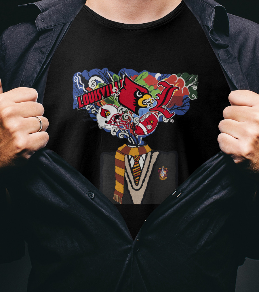 Louisville Cardinals Hogwarts Crest And Tie Sports Fan Chtnca11017 T-Shirt