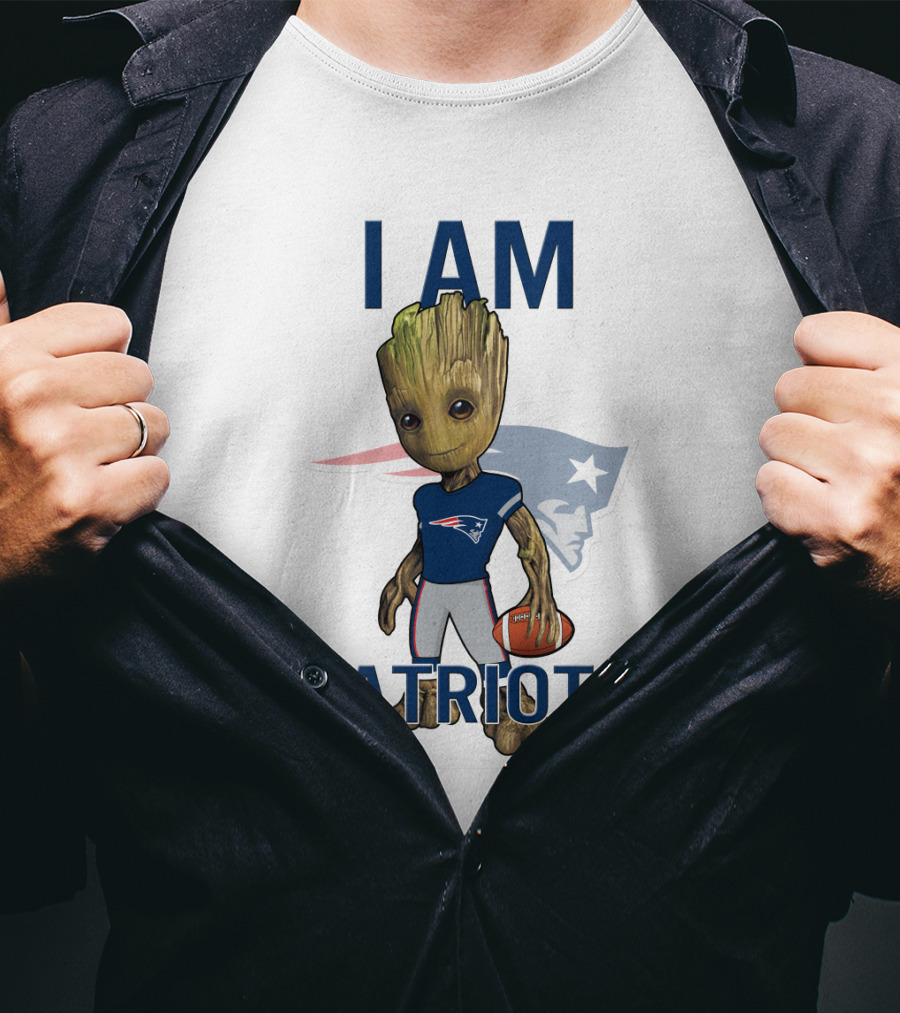 I Am Groot New England Patriots Football Fan T-Shirt