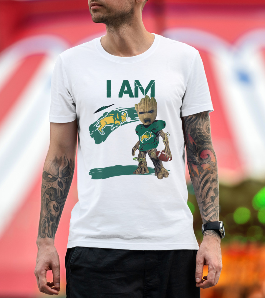 I AM Bison Football Baby Groot T-Shirt