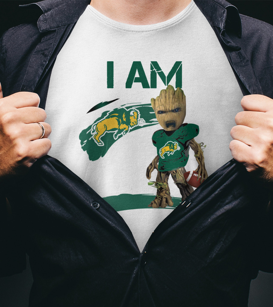 I AM Bison Football Baby Groot T-Shirt