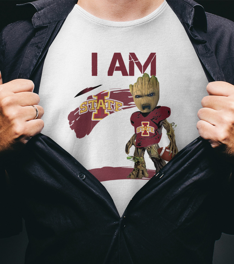 I Am Iowa State Baby Groot Football T-Shirt