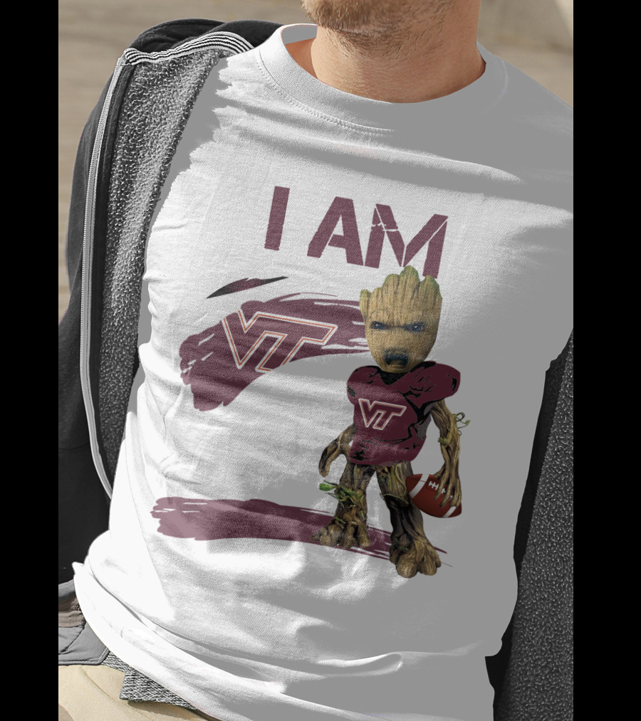 I Am Groot VT Football Hokies Baby Groot T-Shirt