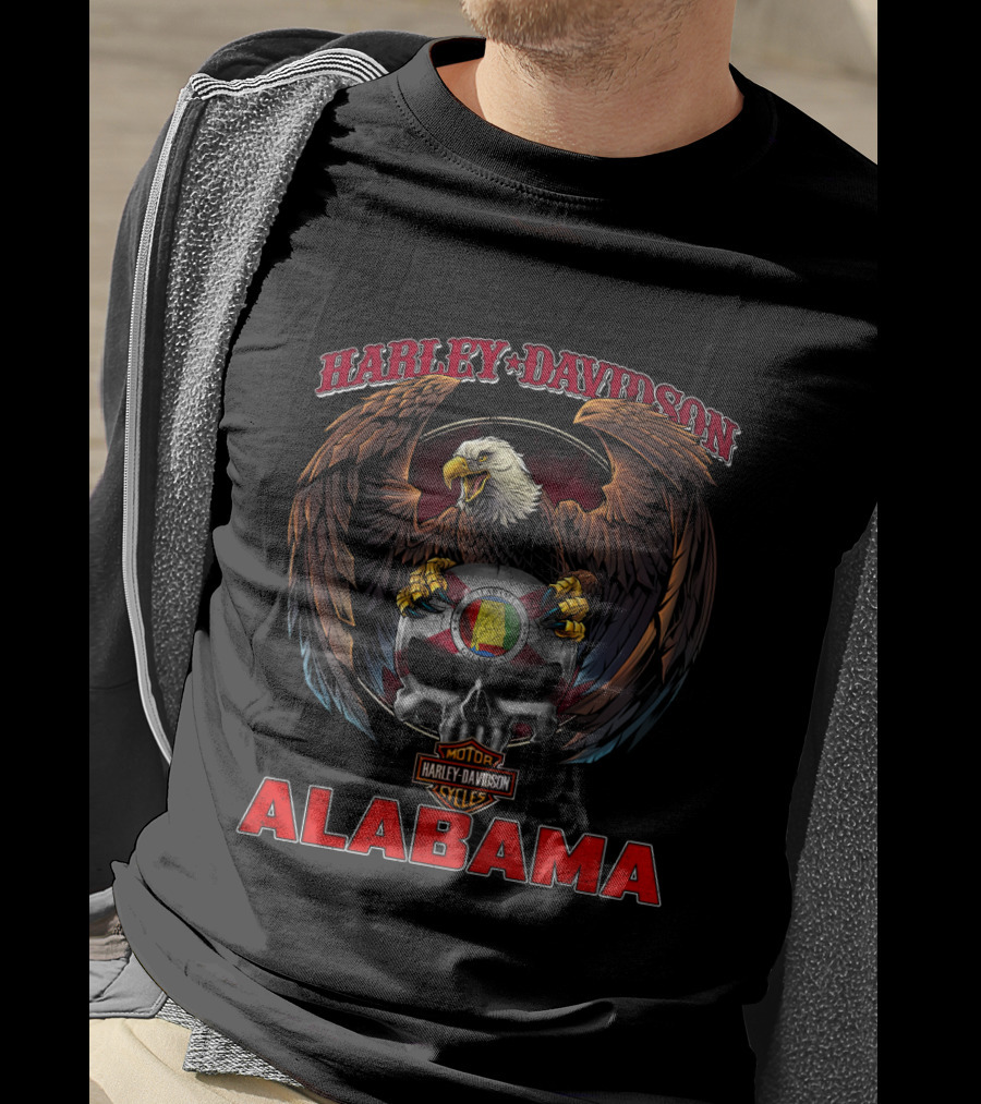 Harley Davidson Alabama Eagle Skull Cycle T-Shirt