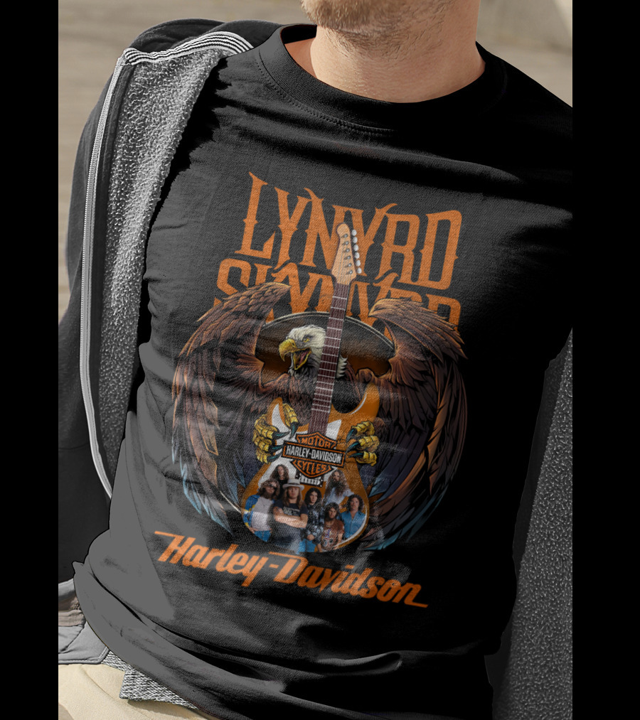 Lynyrd Skynyrd Harley Davidson Eagle And Guitar T-Shirt