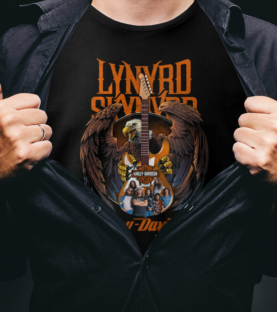 Lynyrd Skynyrd Harley Davidson Eagle And Guitar T-Shirt