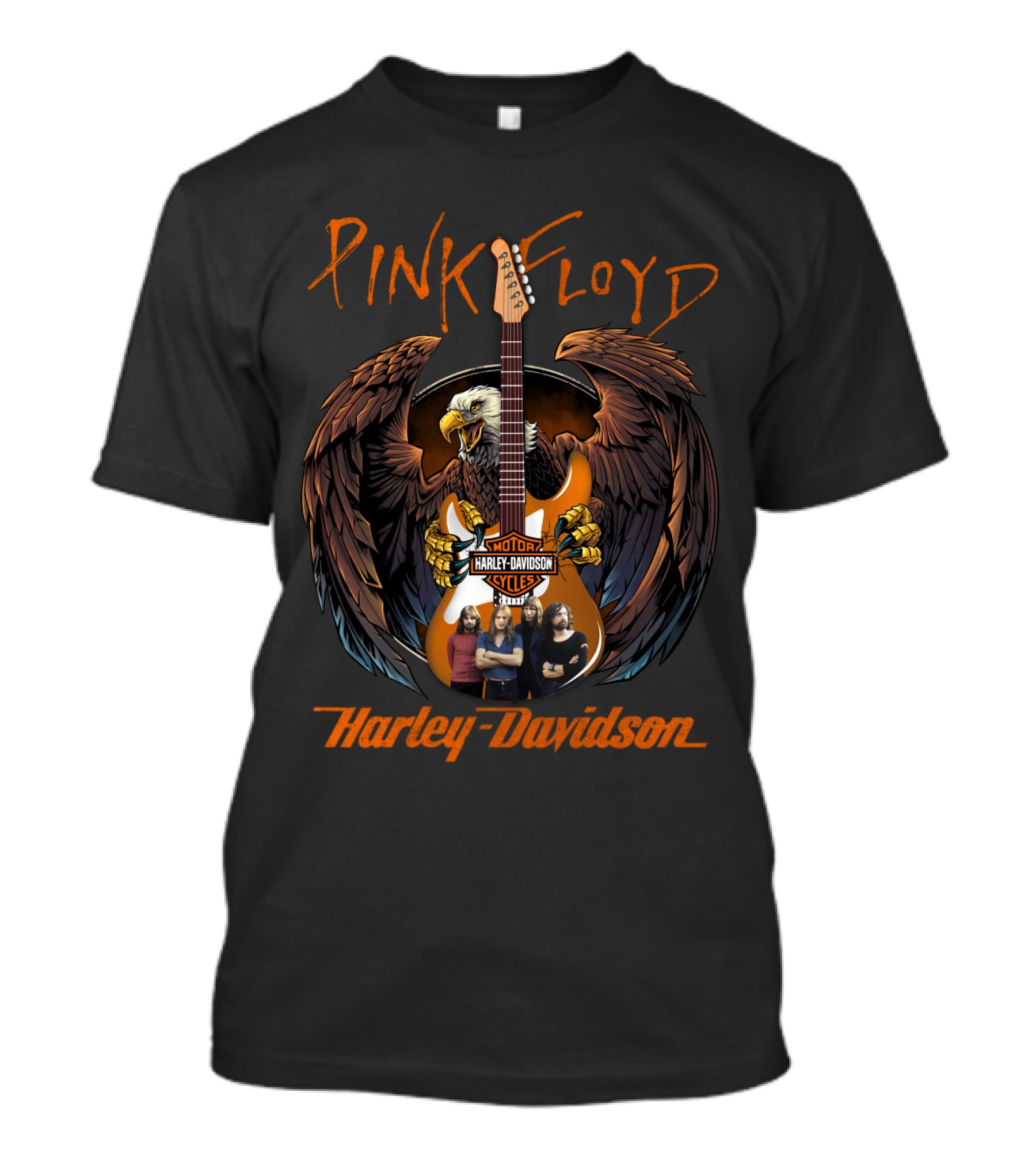 Pink Floyd Harley Davidson Eagle Guitar T-Shirt