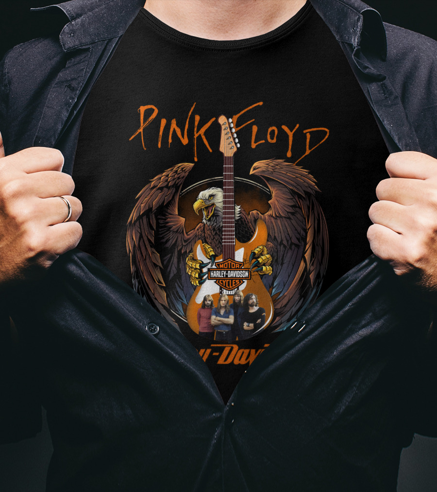 Pink Floyd Harley Davidson Eagle Guitar T-Shirt