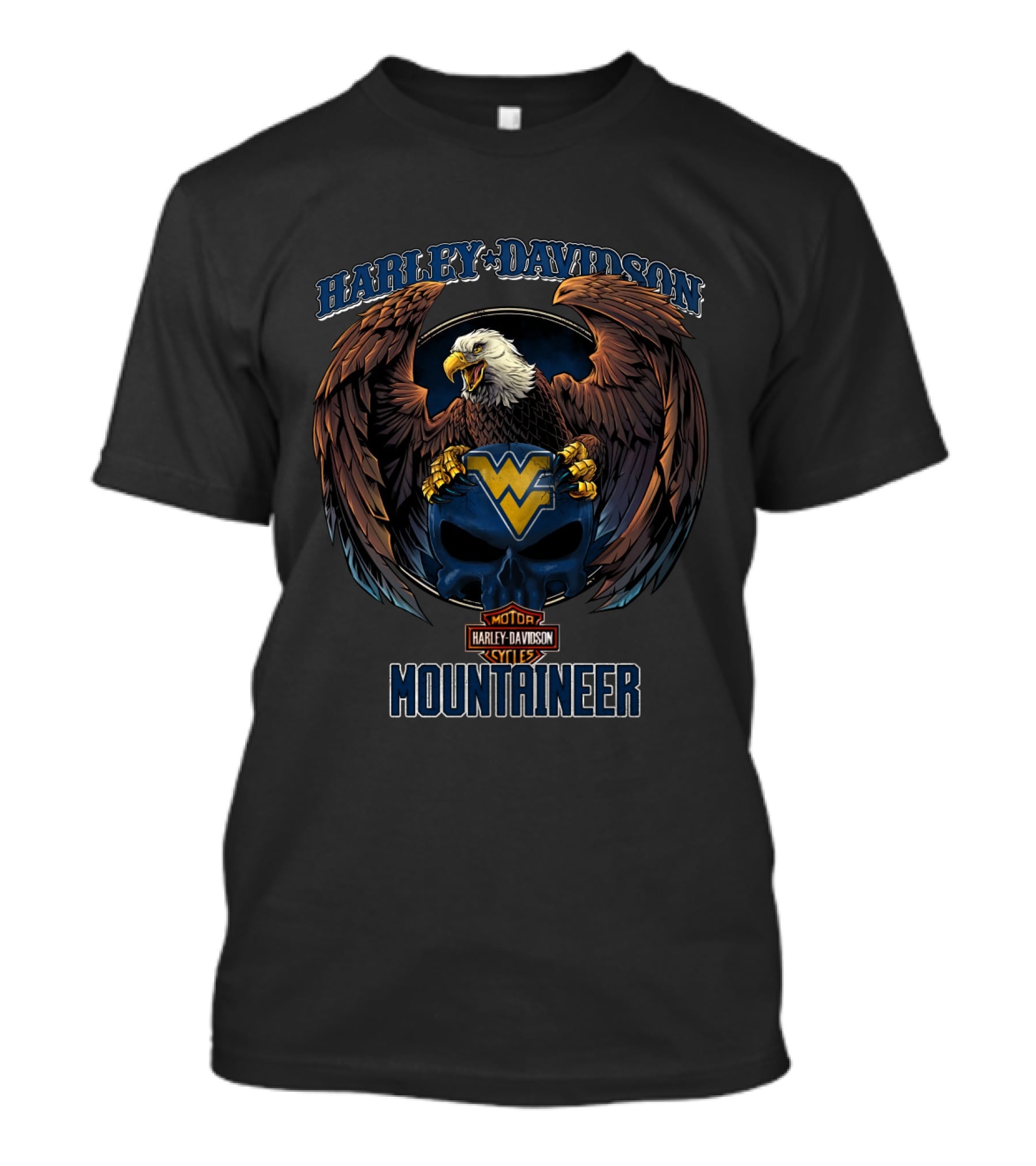 Harley Davidson Motorcycles Mountaineer West Virginia Mountaineers Eagle T-Shirt