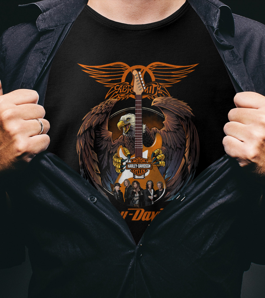 Aerosmith Harley Davidson Motor Cycles Eagle T-Shirt
