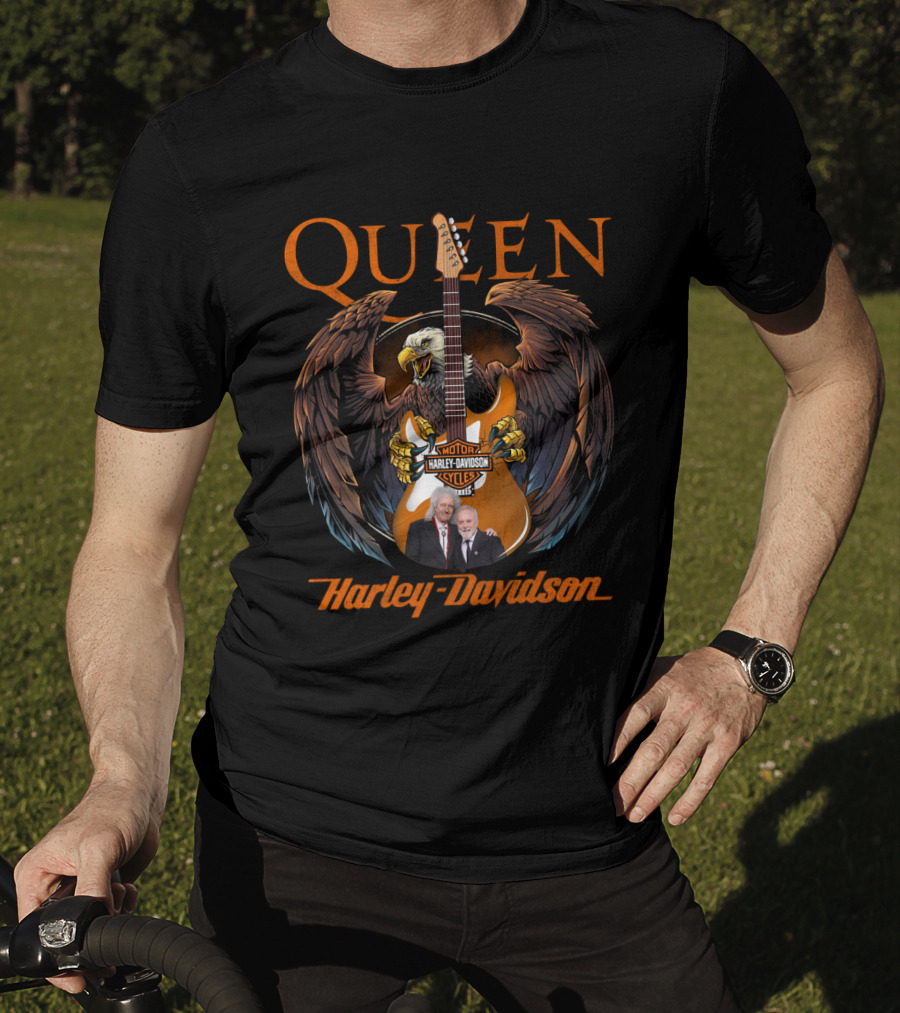 Queen Harley Davidson Motorcycles Eagle Guitar T-Shirt