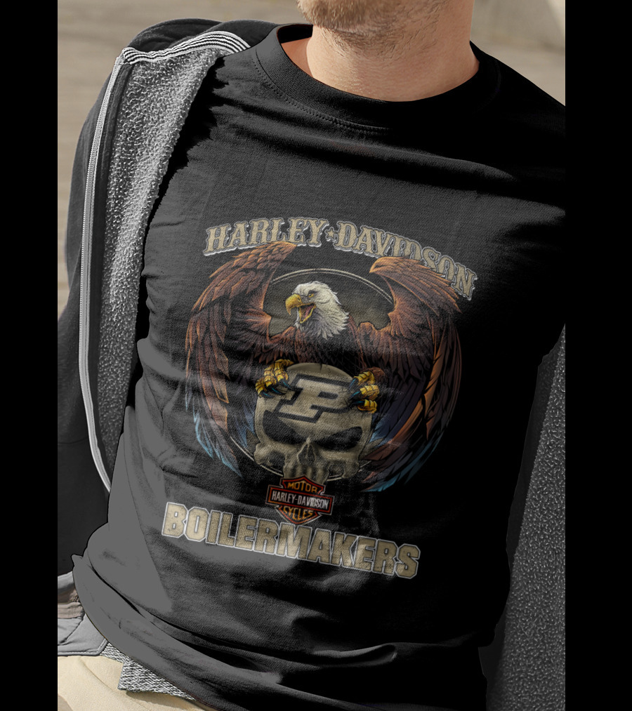 Harley Davidson Purdue Boilermakers Motor Cycles Eagle T-Shirt