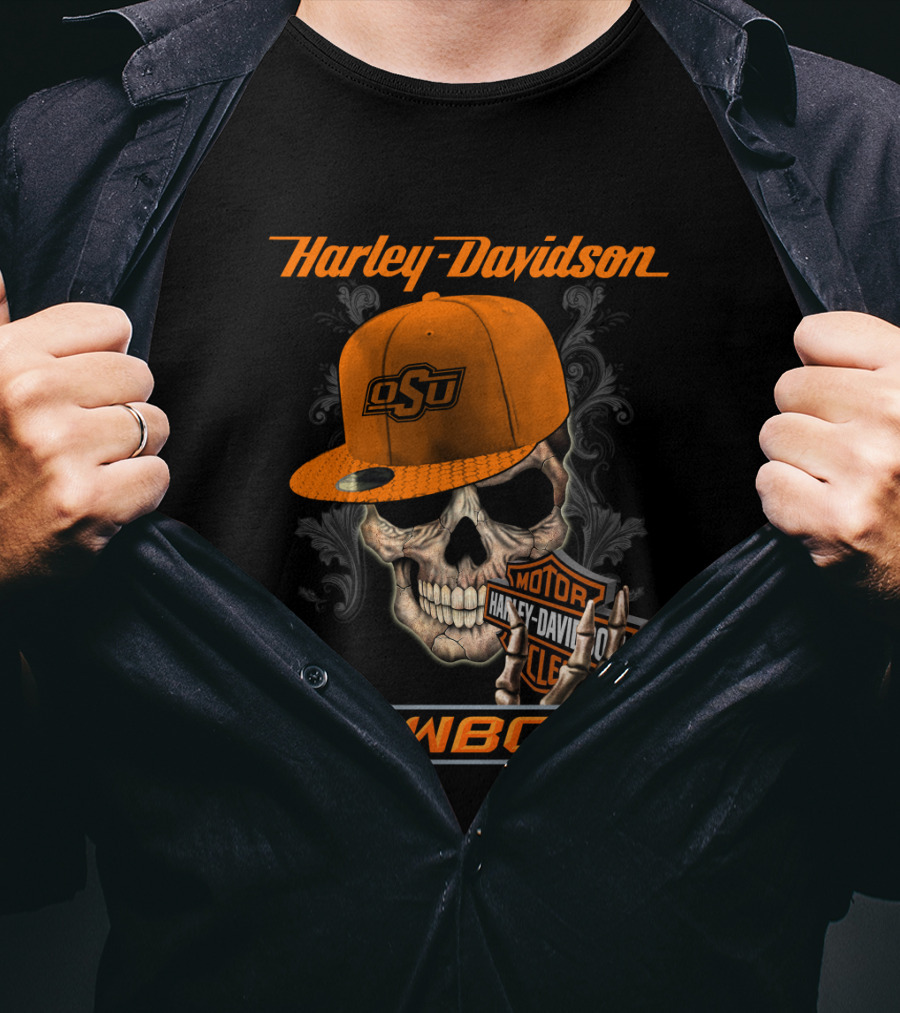 Harley Davidson Osu Cowboys Skull T-Shirt