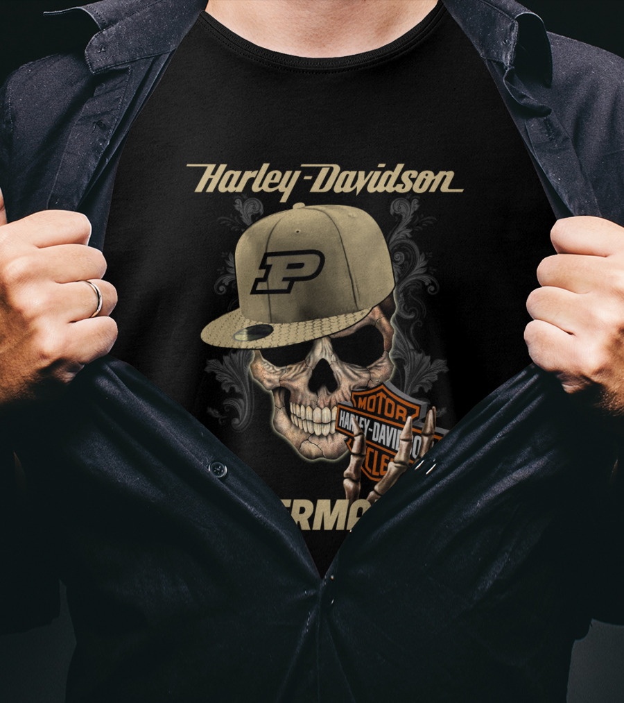Harley Davidson Skull Purdue Boilermakers P Cap T-Shirt