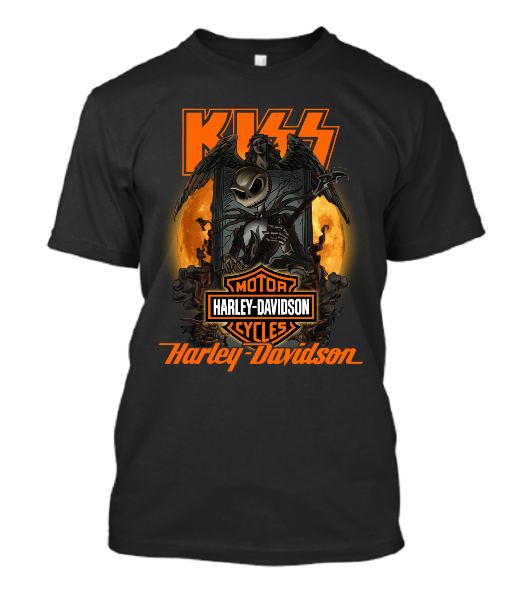 Kiss Harley Davidson Nightmare Before Christmas Crossover T-Shirt