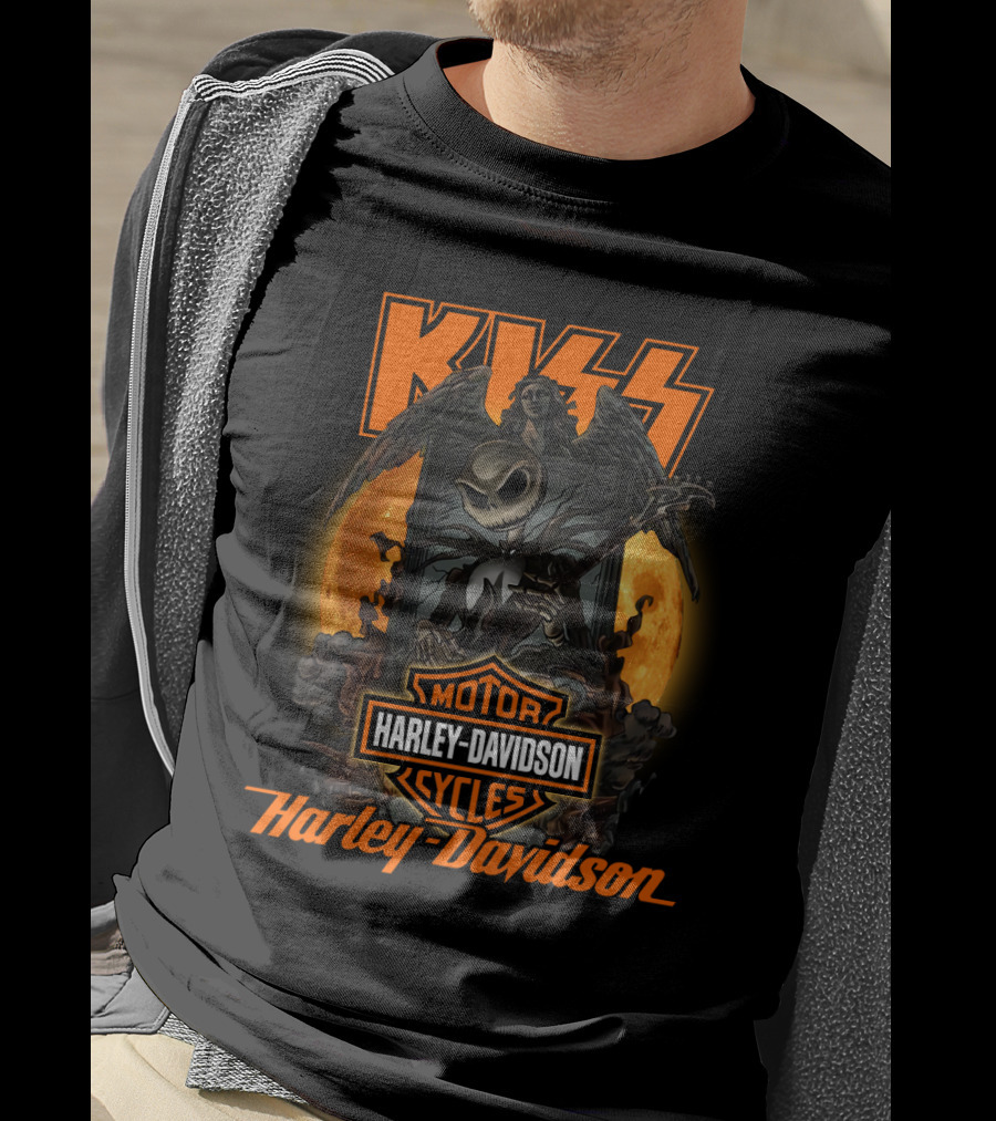 Kiss Harley Davidson Nightmare Before Christmas Crossover T-Shirt