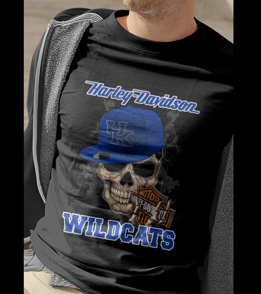 Harley Davidson Skull Kentucky Wildcats T-Shirt