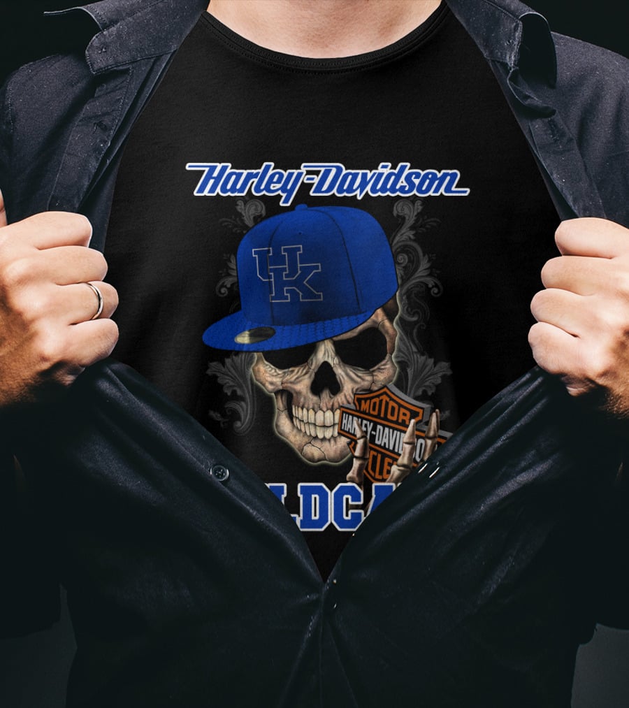 Harley Davidson Skull Kentucky Wildcats T-Shirt