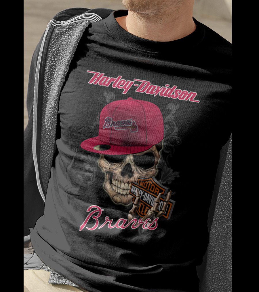 Harley Davidson Braves Skull Atlanta T-Shirt