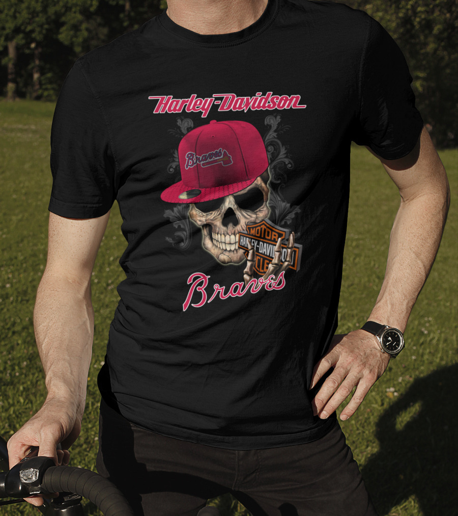 Harley Davidson Braves Skull Atlanta T-Shirt