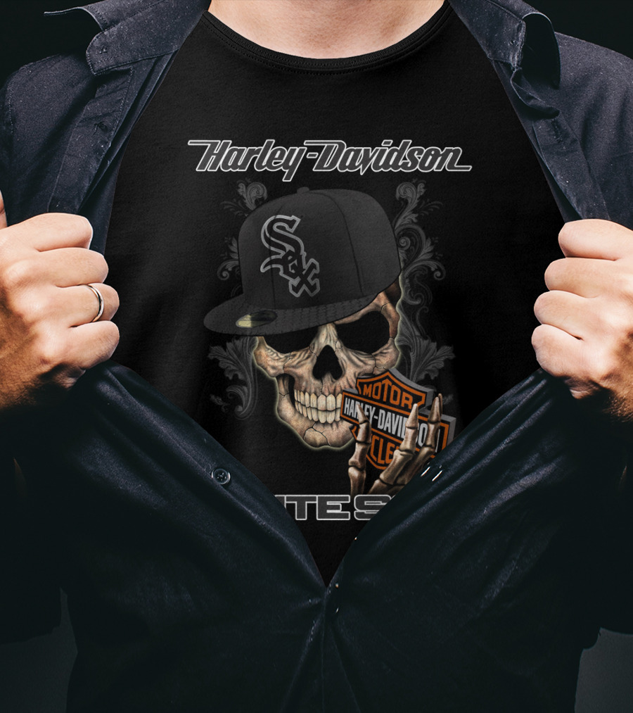 Harley Davidson Skull Chicago White Sox T-Shirt