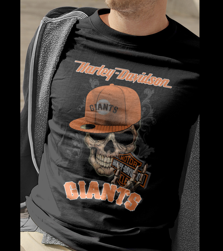 Harley Davidson Giants Skull Cap Motor San Francisco T-Shirt